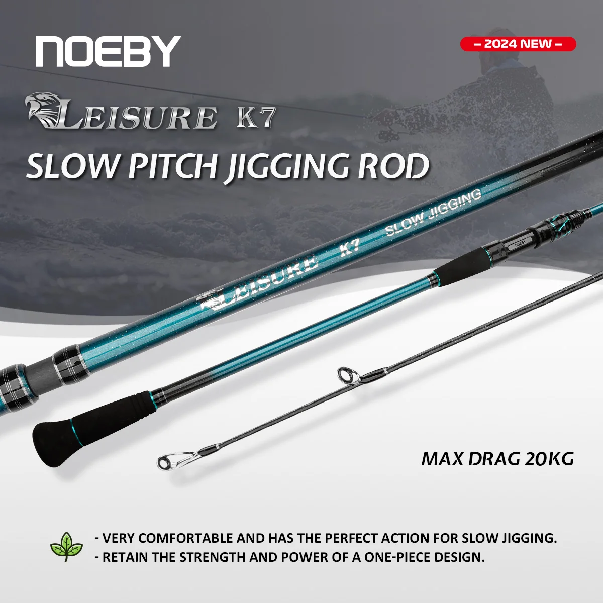 Noeby Caña Jigging Slow Pitch 1,83m ML 30-350g – 20kg arrastre