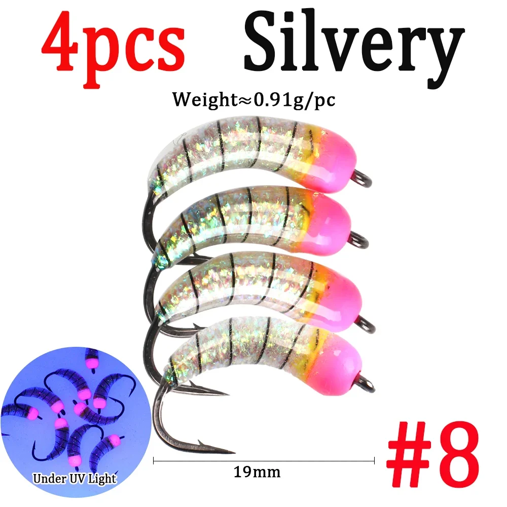 4pcs Silvery Size 8