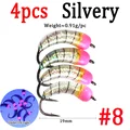 4pcs Silvery Size 8