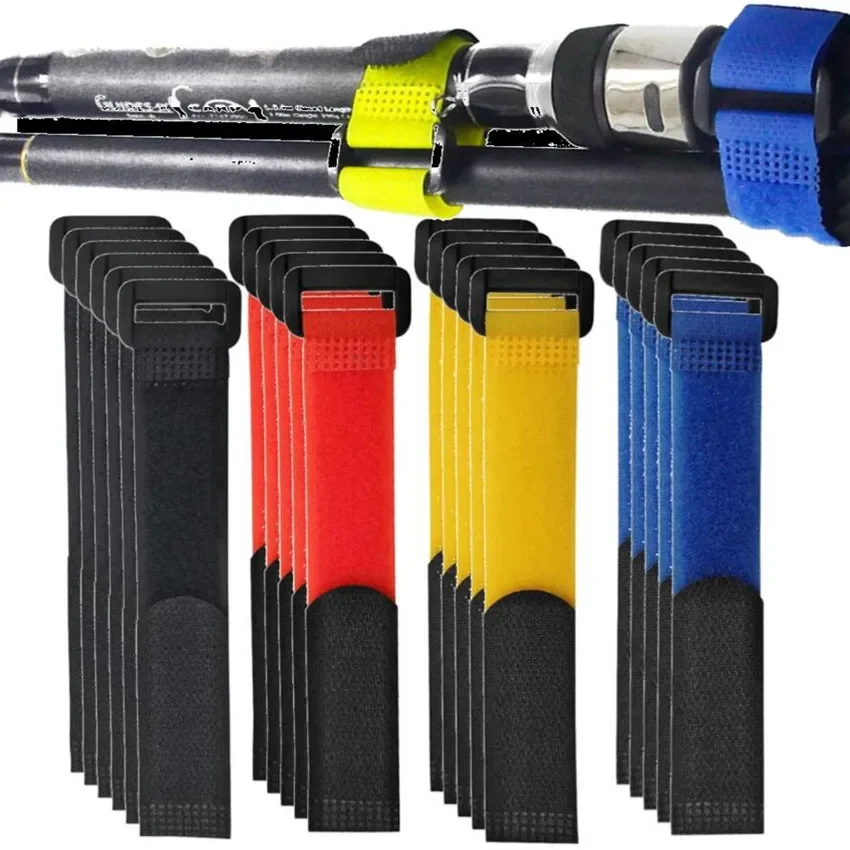 5/10/20 piezas soporte de amarre para caña de pescar correas cinturones sujetador gancho bucle Cable bridas herramientas de pesca accesorios Gadget - imagen 5