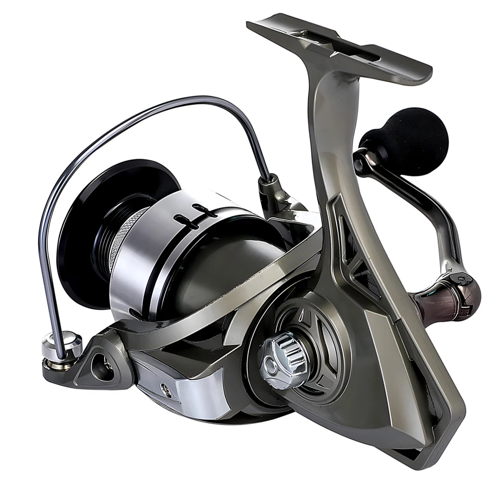 Carretes de pesca con señuelo, rueda giratoria, Serie 2000, 3000, 4000, 5000, 6000, carrete de Metal profundo, carrete de pesca de carpa con sonido de perilla de arrastre - imagen 4