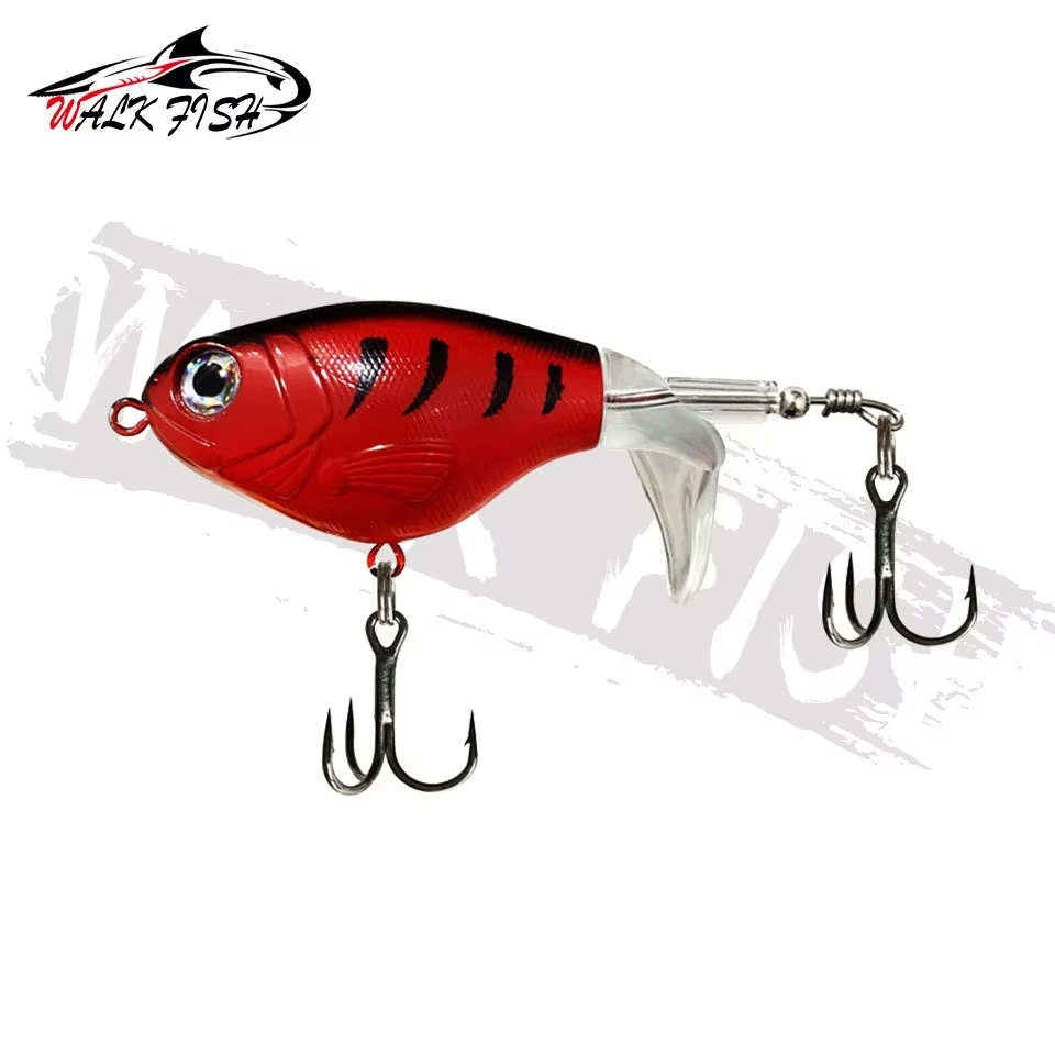 WALK FISH-señuelo de pesca Plopper, 1 Uds., 10/14g, señuelos de bagre para aparejos de pesca, cola giratoria flotante, cebos artificiales, Crankbait - imagen 5