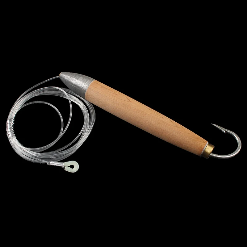 Tapones aparejados de 4, 6 u 8 pulgadas, cabeza de plomo, cedro Natural de madera, Wahoo, atún Mahi, señuelos de arrastre, barco de pesca en agua salada - imagen 3