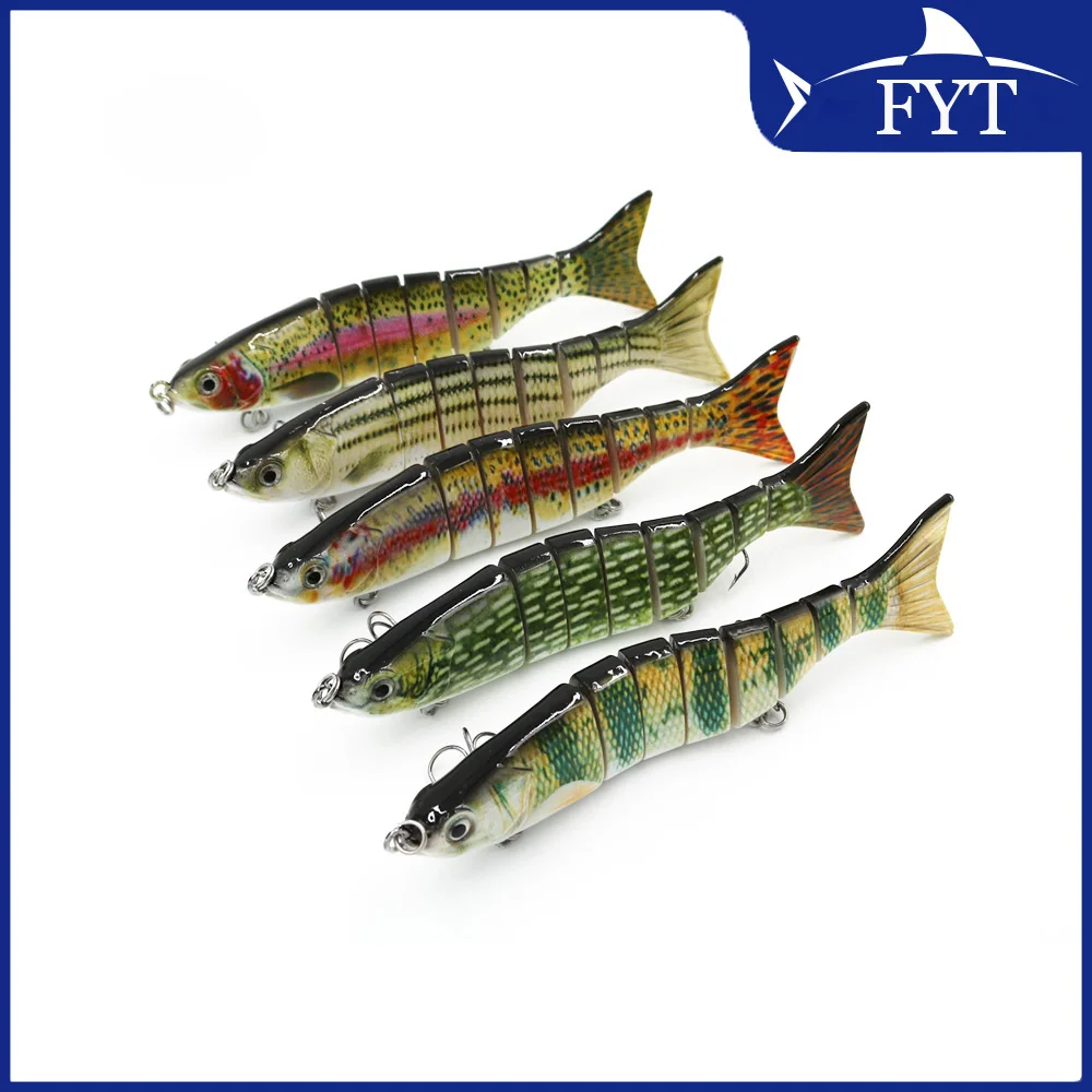 Señuelos de pesca realistas, 8 segmentos, Swimbait, Crankbait, 18cm, 53g, cebo duro con anzuelos artificiales, Wobblers de pesca - imagen 2