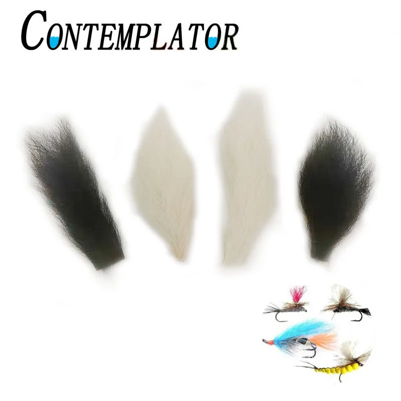 2 uds cola de pantorrilla materiales para atar moscas poste de paracaídas de ala dividida 2 colores 7-8cm pelo arrugado Premium cola Kip para moscas Steelhead