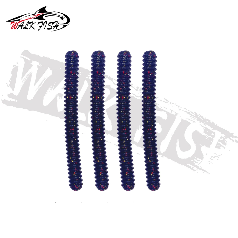 WALK FISH-señuelo suave de 4 piezas, gusano de tierra, 100mm, 6g, tornillo de rosca, cebo de Pesca, gusano de hundimiento, simulación, aparejo de tiro descendente, Jigging - imagen 5