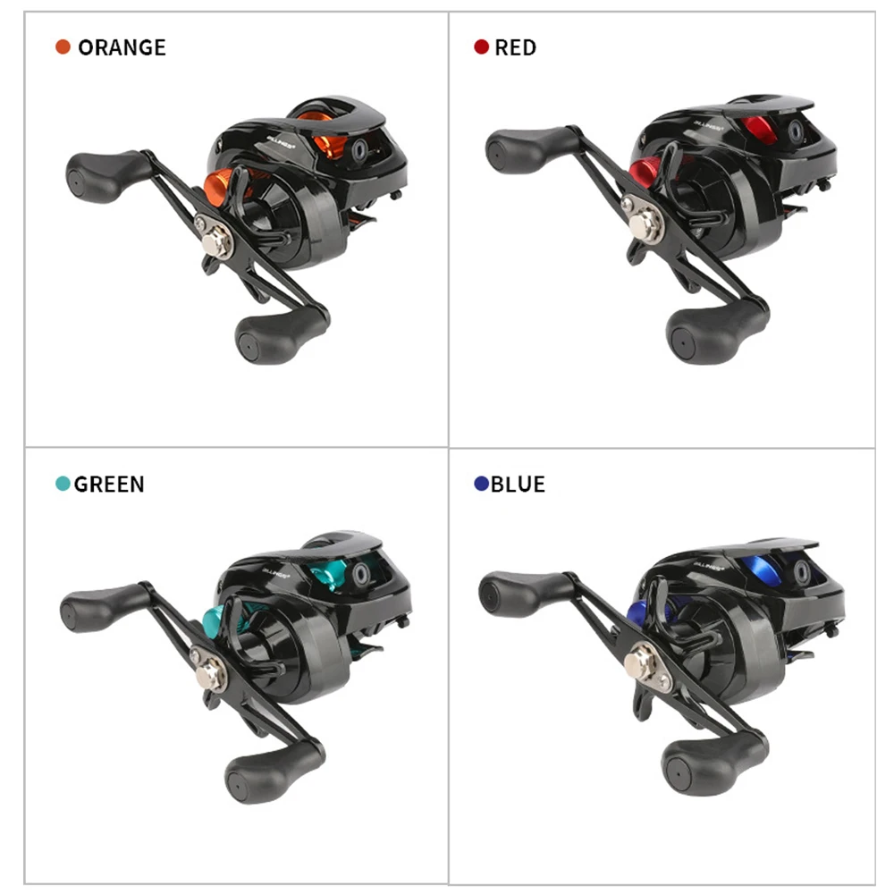 Carrete de pesca Baitcasting con sistema de freno magnético, relación de engranaje 6,3: 1, carrete de Metal, carrete Baitcaster de arrastre máximo de 8KG - imagen 2