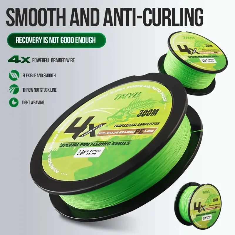 TAIYU-sedal de pesca trenzado de PE, 4 hebras, 100M, 19LB-70LB, hilo de pescar multifilamento duradero japonés, sedal de pesca de carpa súper suave - imagen 3