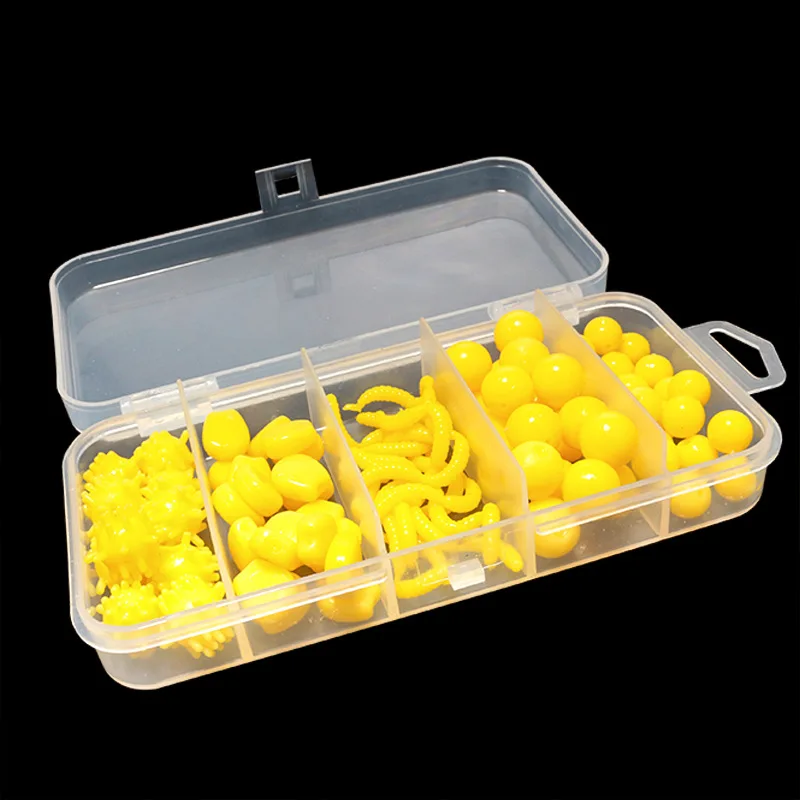 Juego de Señuelos de pesca flotantes, caja de 80 piezas, cebos blandos de maíz amarillo - imagen 3
