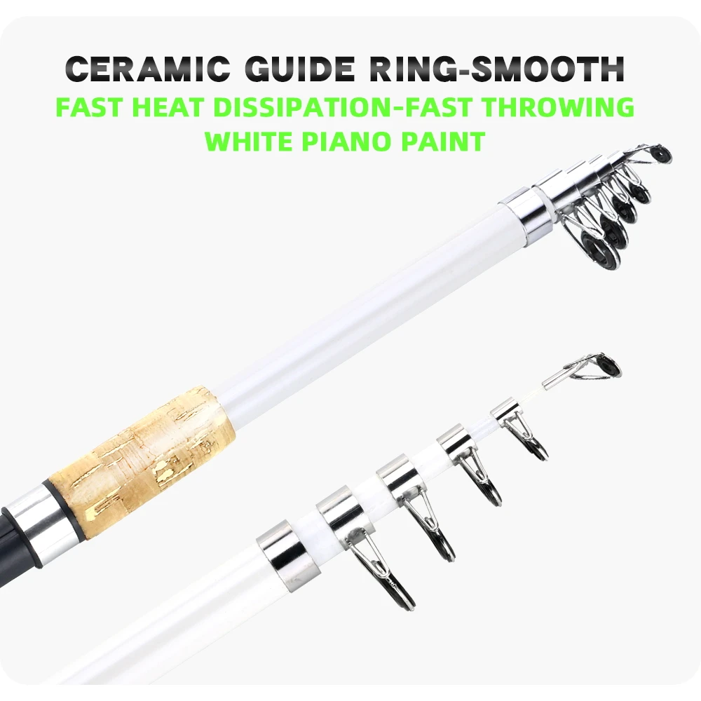 Caña de pescar telescópica para Roca, alimentador de carpa, ultrarresistente, portátil, de fibra de carbono, 2,1 M, 2,4 M, 2,7 M, 3,0 M, 3,6 M - imagen 4