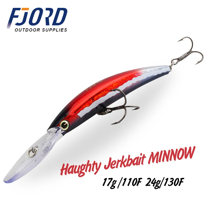 FJORD-señuelo de pesca flotante, cebo Artificial de largo alcance para carpa, Lucio, Swimbait, equipo de pesca en el mar, 110mm, 17g, 130mm, 24g