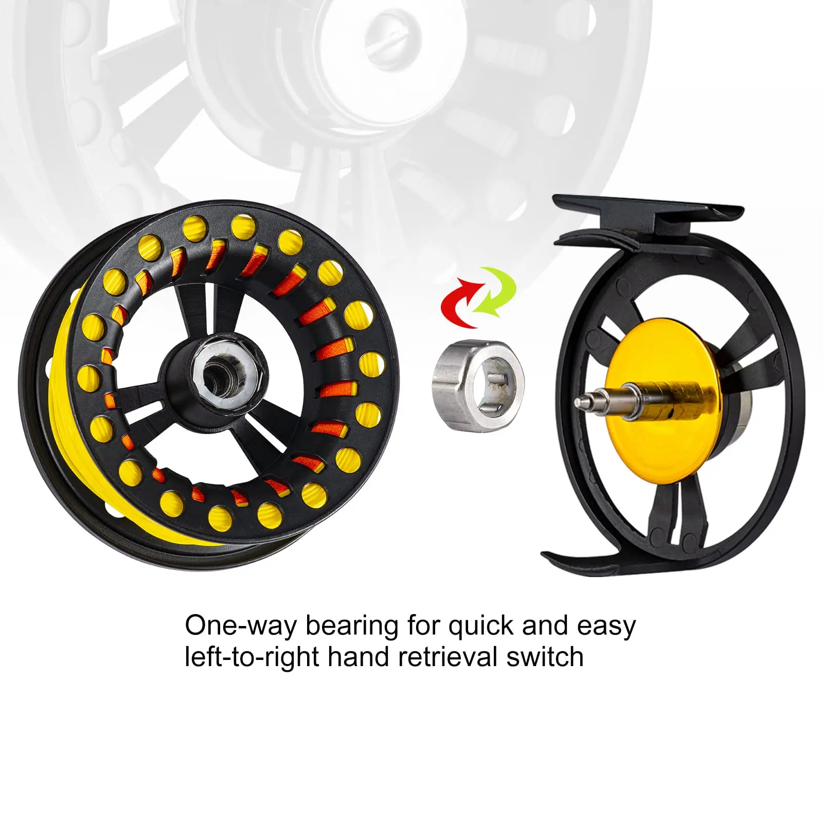 Carrete de pesca con mosca precargado Goture con hilo, carrete de caña de mosca de 5/6wt ligero y resistente a la corrosión con línea de peso hacia adelante - imagen 4
