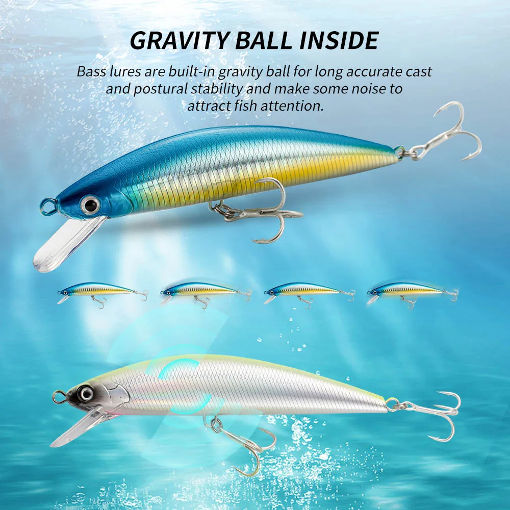 Minnow Wobbler Jerkbait 13-15cm 40g 60g con anzuelos triples - imagen 3