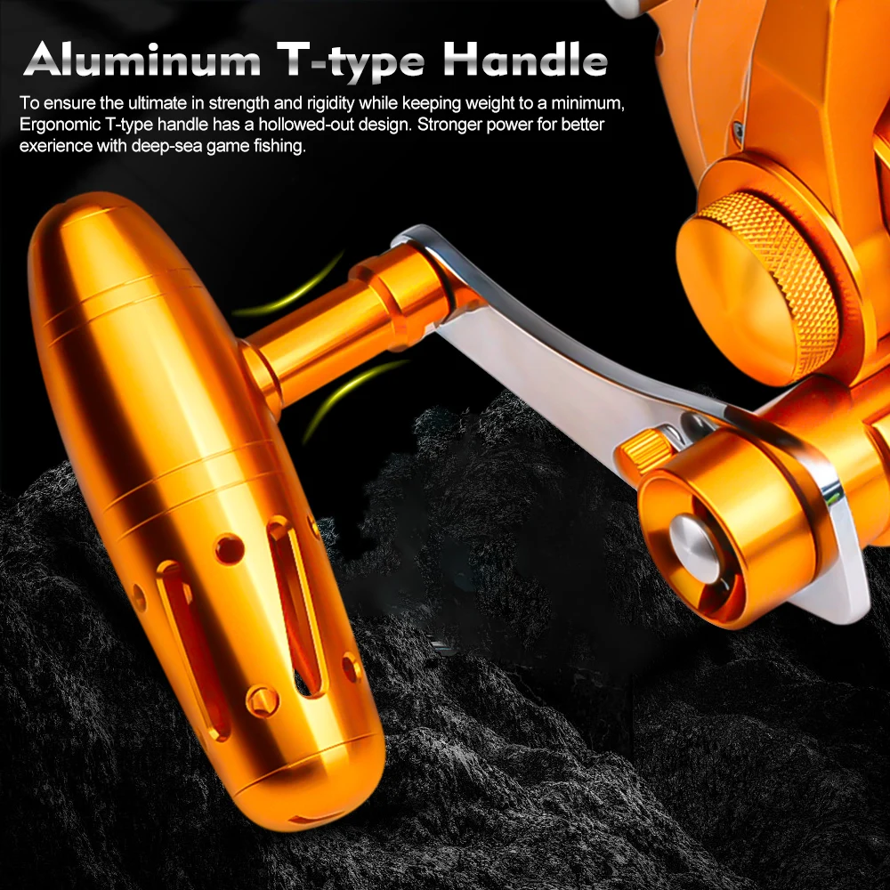 Carrete de pesca de palanca de 2 velocidades mecanizado CNC de aluminio, arrastre de juego grande, rueda de Jigging de barco de mar serie DG30 50 80 - imagen 4