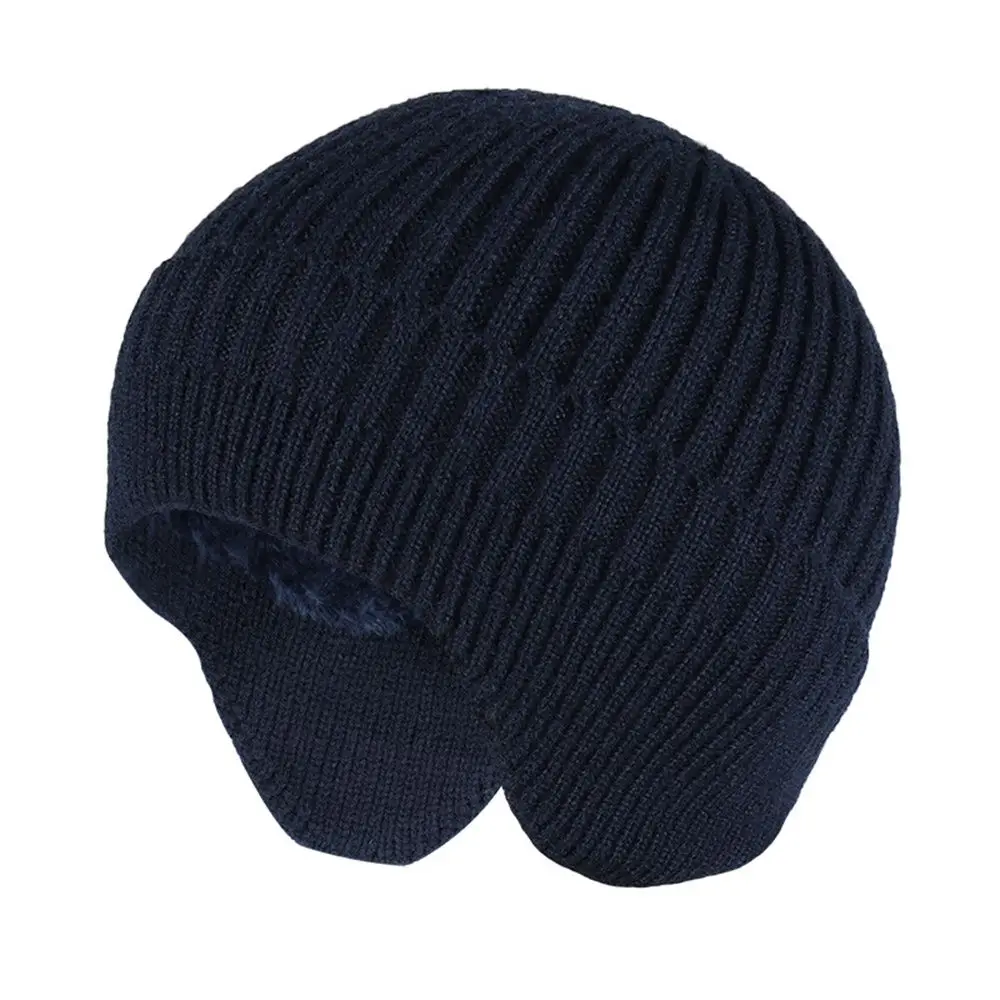 Men's Cycling Ear Flap Warm Cashmere Skiing Cap Wool Beanie Hat Thicken Warm Cap Winter Knitted Hat Woolen Yarn Hat - imagen 2