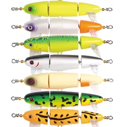 Señuelos de pesca de 3 secciones de agua superior, Crankbaits de lubina, pececillos Whopper, señuelo flotante de agua dulce y salada para bagre, Lucio, Teaser