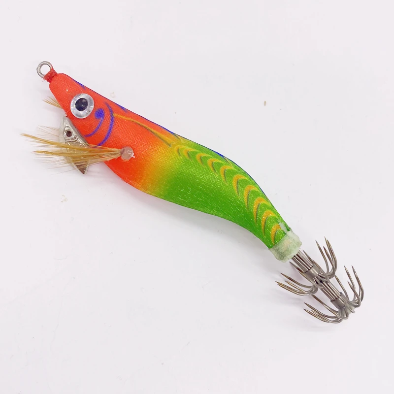 Anzuelo luminoso de madera para pesca en el mar, anzuelo de calamar, cebos Wobblers de pulpo, simulación de Pseudoprawn, cebo de sepia de Camarón, n. ° 2,2, 9g - imagen 3