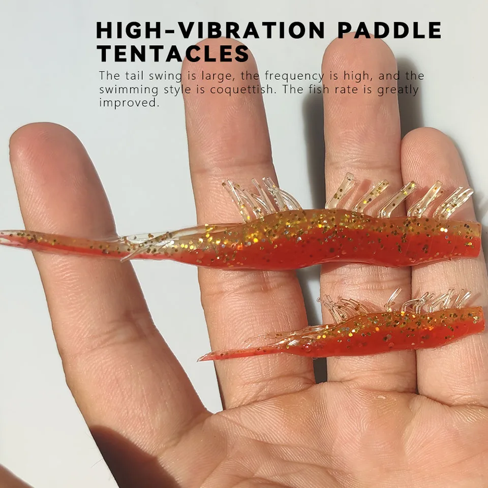 WALK FISH 61mm 1,6g 98mm 6g cebo de silicona señuelos blandos Lucio señuelo de pesca morder camarones carpa lubina gusano de mar Swimbait cebos Gamba - imagen 4