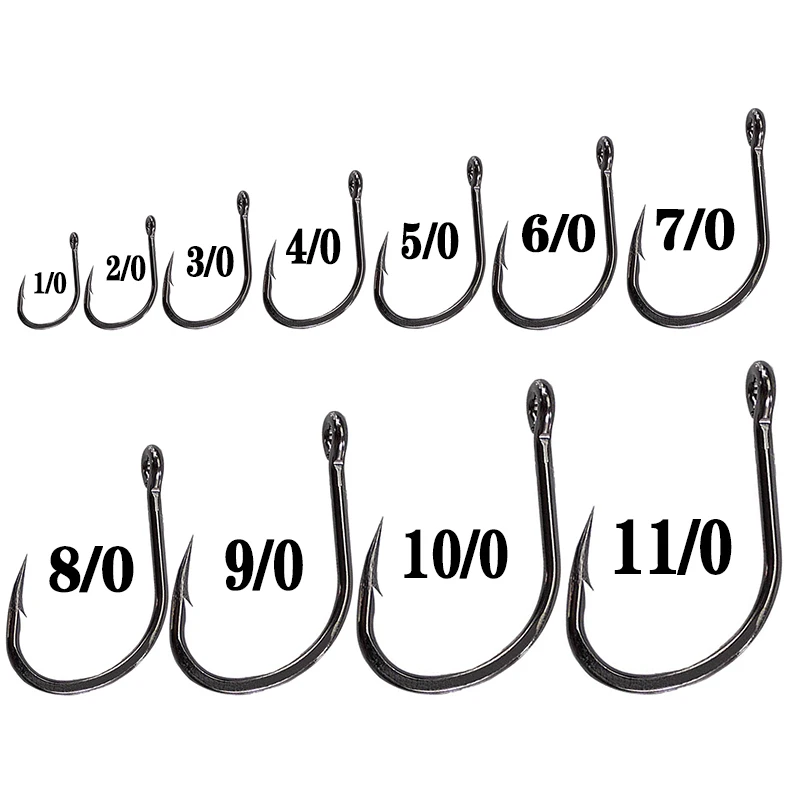 Anzuelo de pesca jigging de metal, anzuelo pirata de gran tamaño con púas y sobrepeso, 1/0 -10/0, 10 unidades por lote