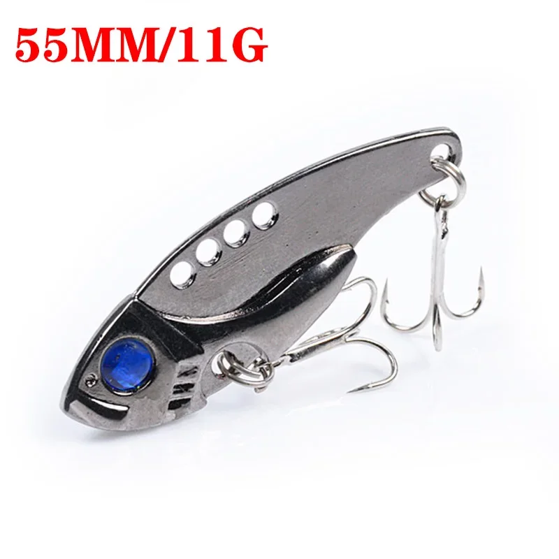 Señuelos VIB de Metal, 5cm, 11g, cuchara con vibraciones vívidas, cebo de pesca, lubina, cebo duro Artificial, señuelo de cigarra, cebo VIB, ojos 3D, 1 ud.