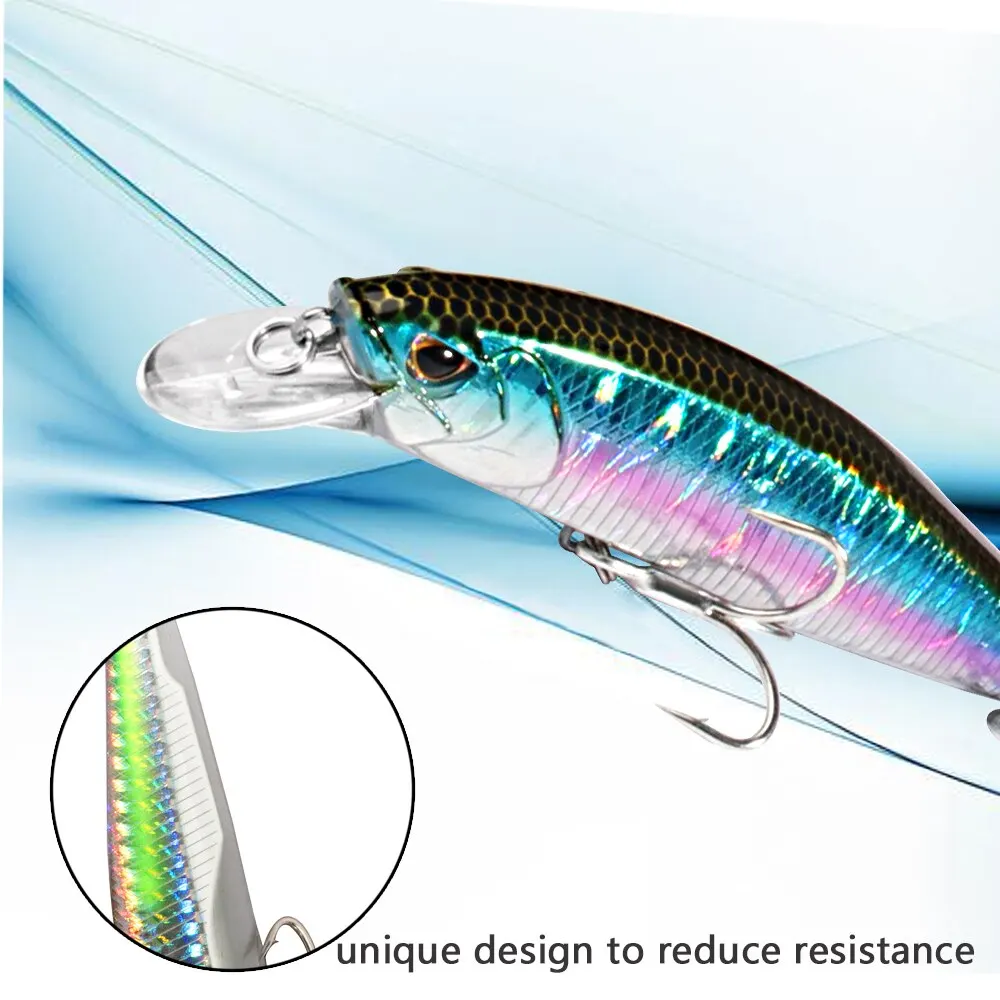 Afundando Minnow 19g flotante Jerkbait 15g señuelo de Pesca HardBait anzuelos triples Swimbait Pesca aparejos manivela Wobbler cebo Artificial - imagen 5