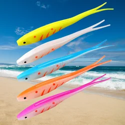 Swolfy 3 unids/bolsa pesca señuelos de plástico suave cebo de silicona tenedor cola sábalo gusano Swimbaits lubina de agua dulce trucha 17cm 19g