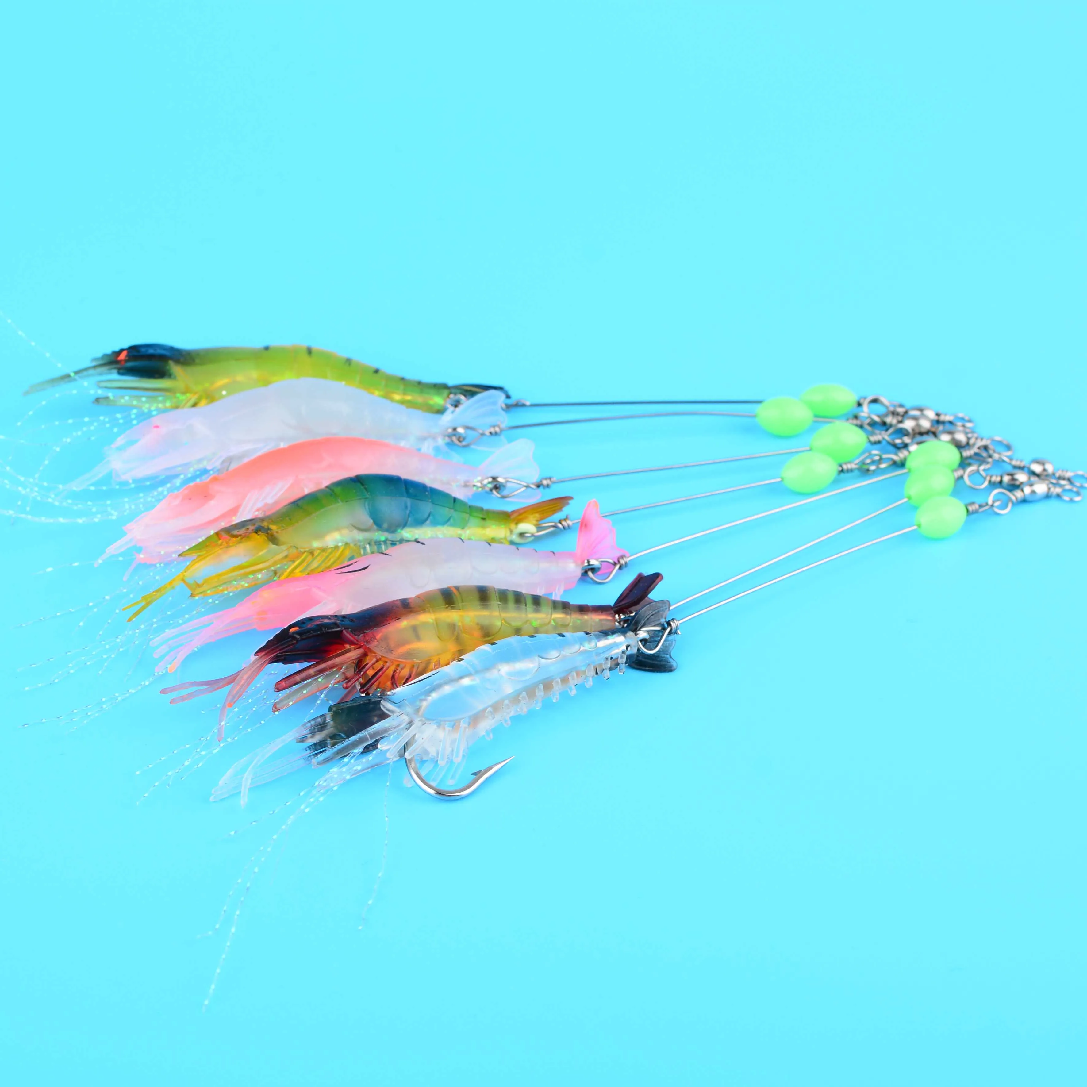 Señuelo camarón artificial fosforito 8cm con anzuelo - imagen 5