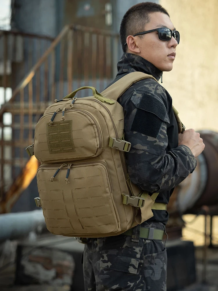 Mochila táctica de pesca de 45L, bolsa de viaje Molle para ordenador portátil, adiestramiento al aire libre, senderismo, escalada, mochila grande para deportes y caza - imagen 3