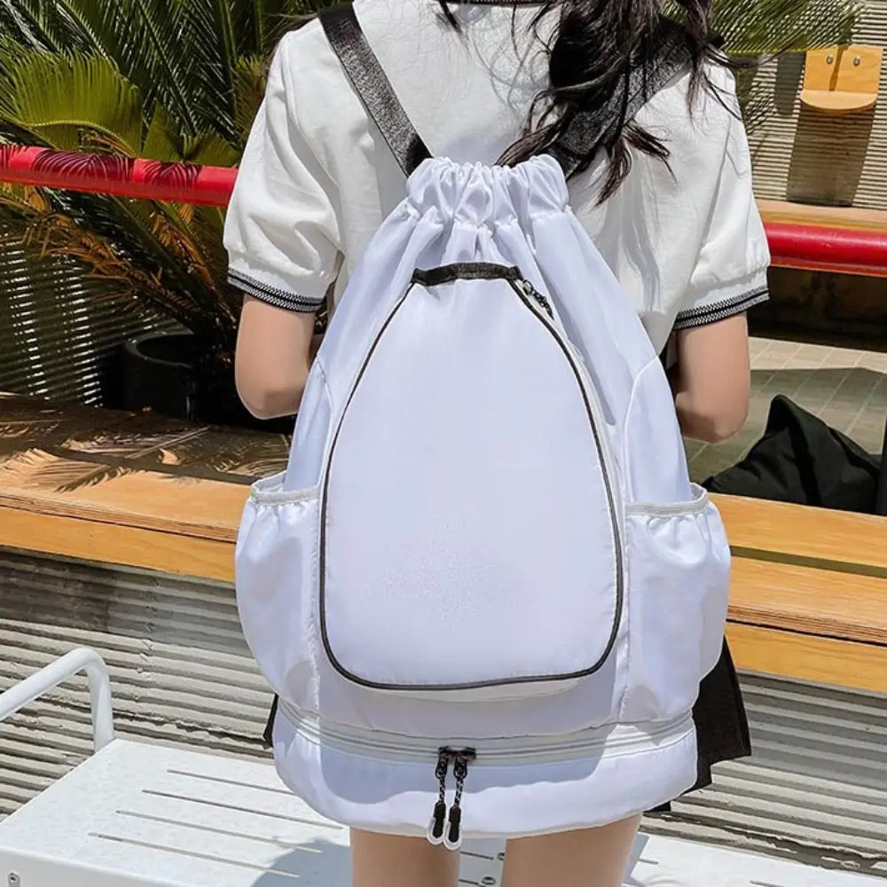 Mochila para raqueta de tenis con 2 raquetas, con bolsillo para zapatos, impermeable, para gimnasio, correa ajustable, bolsa de Fitness con cordón de gran capacidad