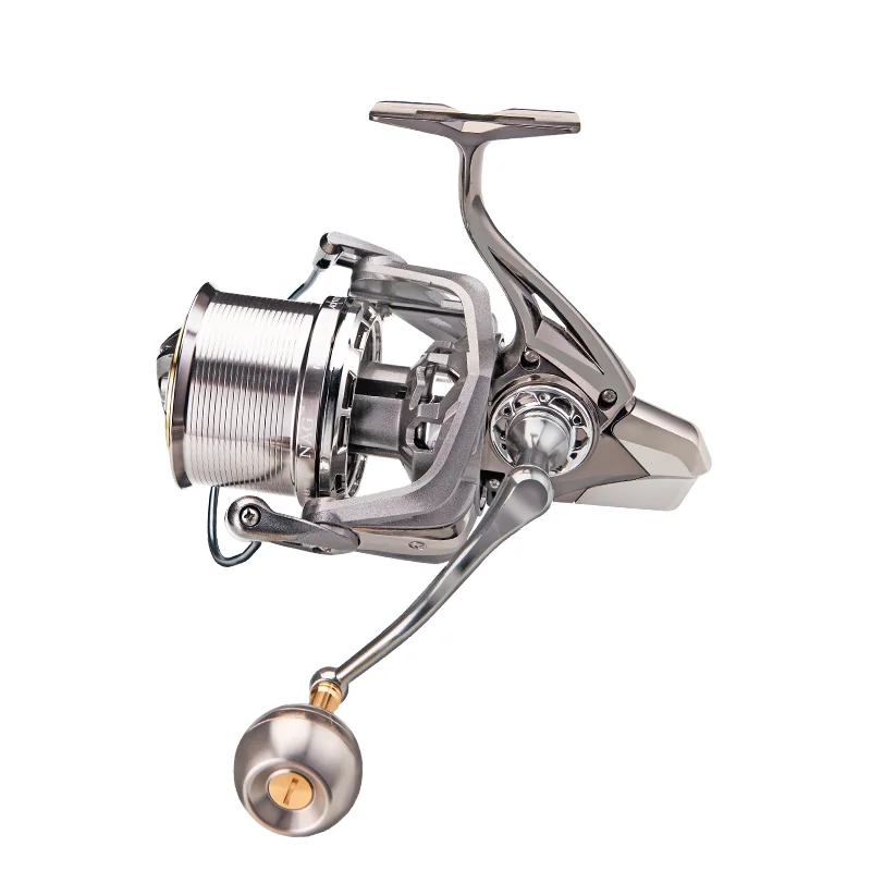 Carrete de Pesca giratorio DEUKIO de tiro largo 8000 9000 10000 12000 14000 20KG arrastre potente carrete de agarre de Metal Pesca de agua salada - imagen 5