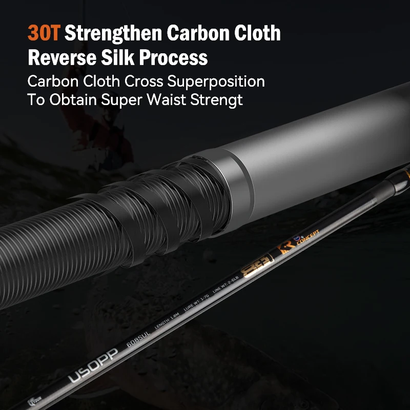 Caña de pescar LEYDUN USOPP 8 + 1 secciones S608UL S608L 27,3 CM caña giratoria de viaje guía FUJI carbono para cañas de pescar de Lucio - imagen 4
