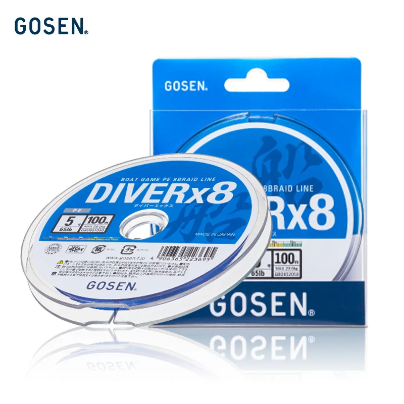 Sedal trenzado GOSEN DIVER X8 – Baja elasticidad para lubina