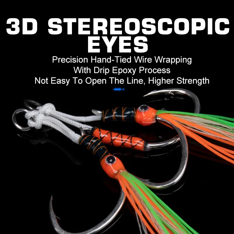 OBSESSION HK039 2 unids/bolsa anzuelo de pesca de acero rico en carbono, anzuelo de Metal brillante para agua salada, anzuelos de pesca individuales y dobles - imagen 5