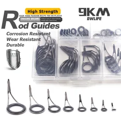 Guía de caña de pescar giratoria de 9KM, 8-105 Uds., guía de caña de un solo pie de bronce, pie inoxidable con anillo de cerámica