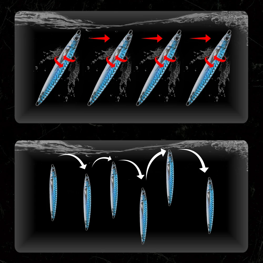 Hunthouse-señuelo de pesca con plantilla de Metal impreso en 3D, Jigging Trolling, 40g/60g/80g/100g/120g/150g, caballa de agua salada que se hunde, pez azul - imagen 5