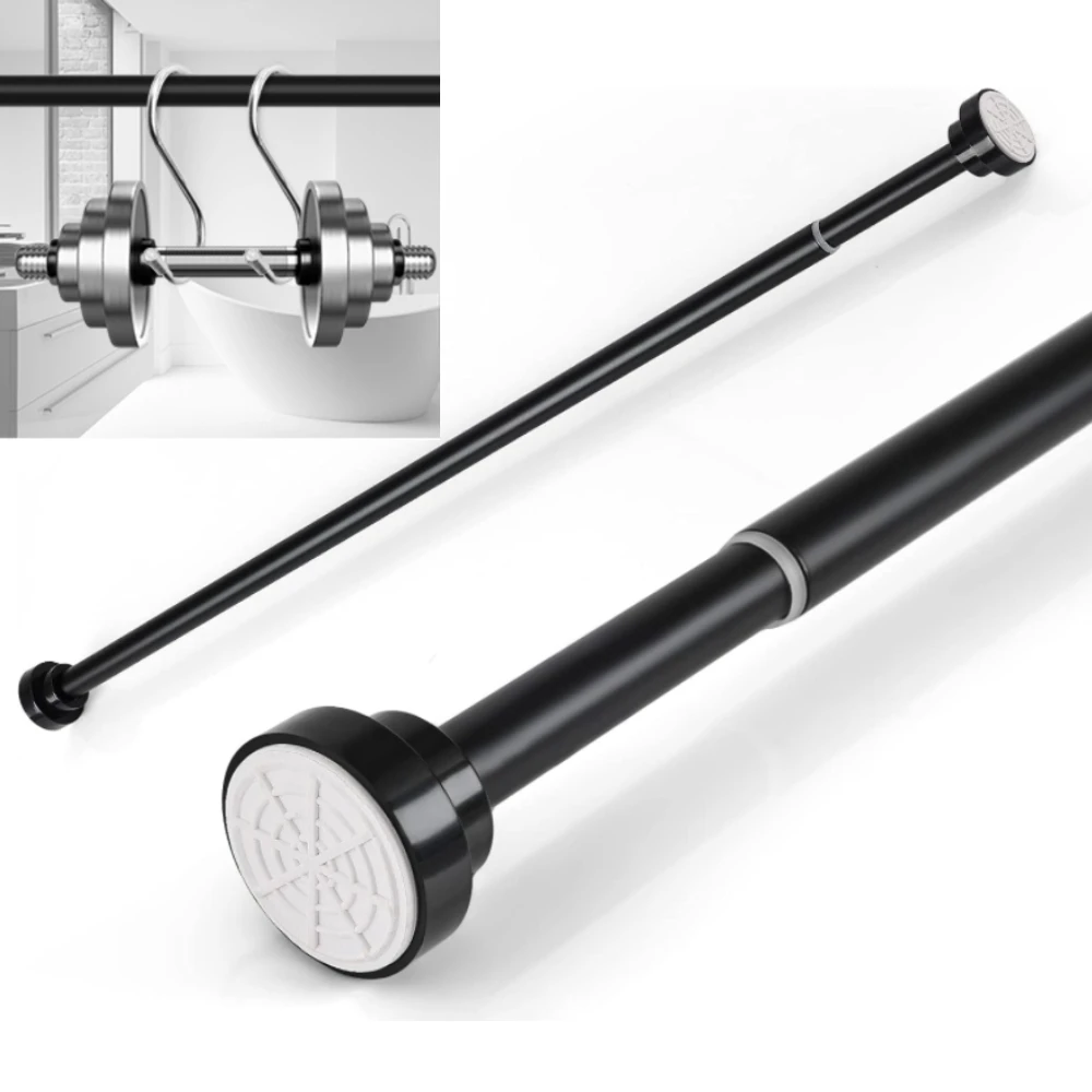 Postes de cortina de ducha de 55 a 95CM, barra de cortina de tensión de resorte antideslizante, barra de cortina de acero inoxidable sin perforación para baño y cocina - imagen 4
