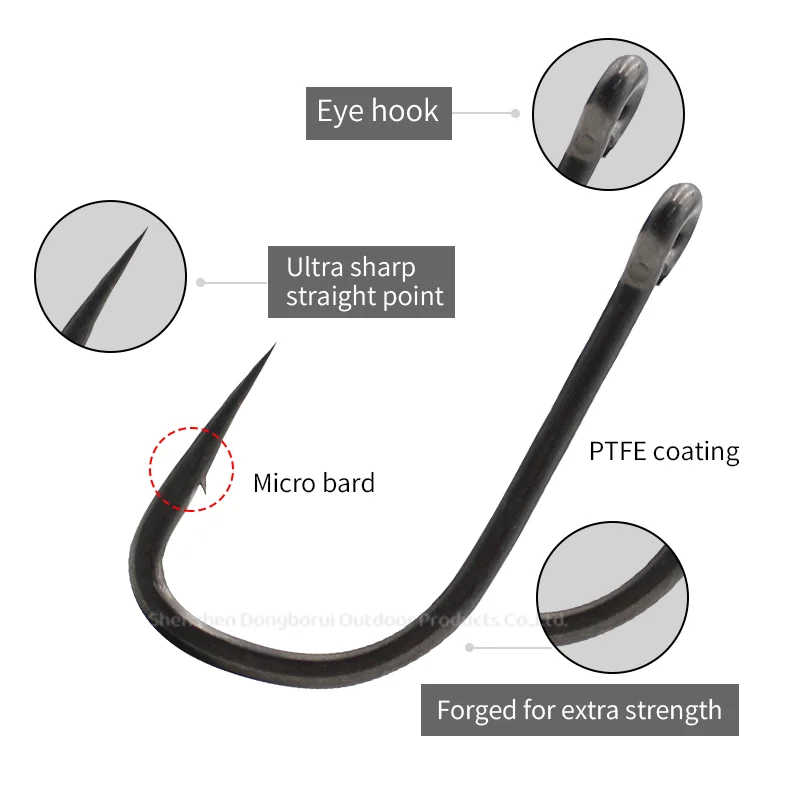 Anzuelos para carpa ultra afilados – Vástago largo con PTFE - imagen 2