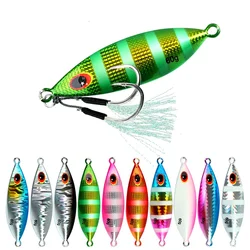 Señuelo de paso lento Micro Jigging Vertical 10g 20g 30g 40g 60g cebo duro Jig Shore señuelo de plantilla de Metal lento para aparejos de pesca de lubina