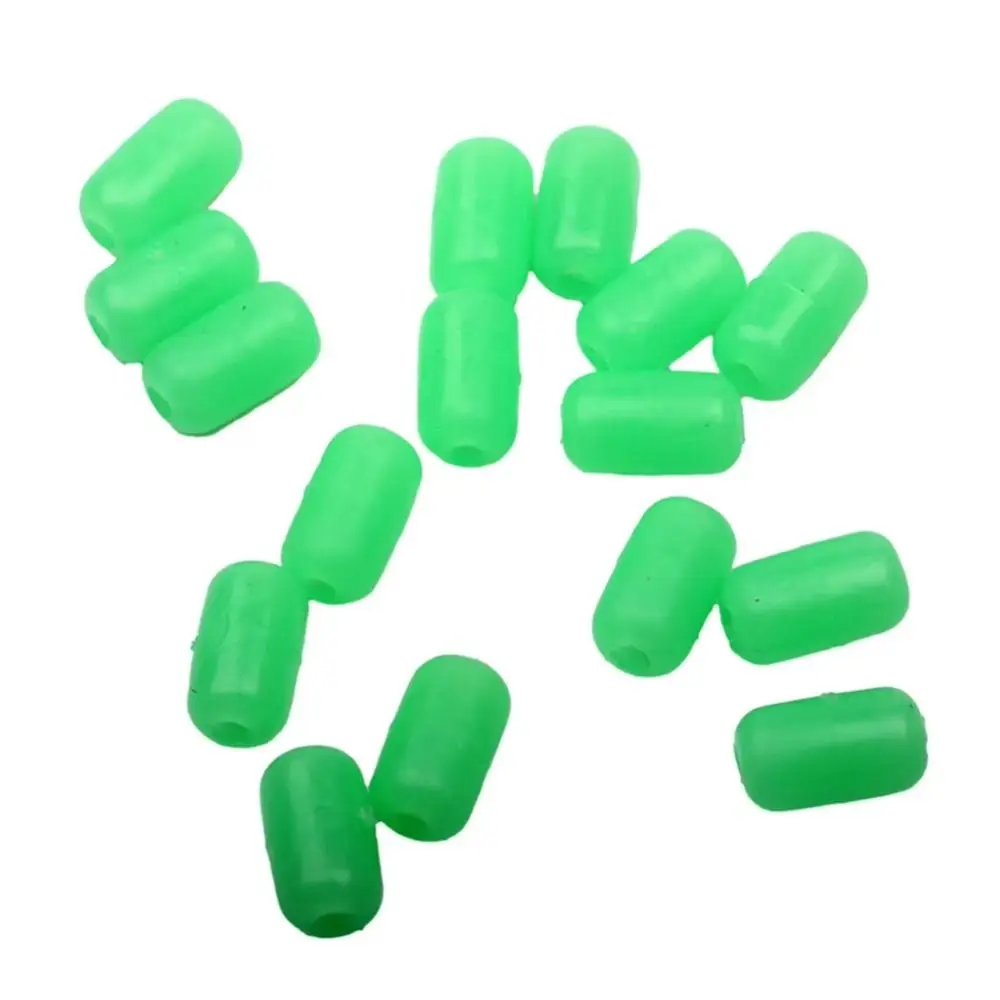 100 Uds. Cuentas de señuelos de pesca con forma de cilindro que brillan en la oscuridad de plástico luminoso - imagen 5