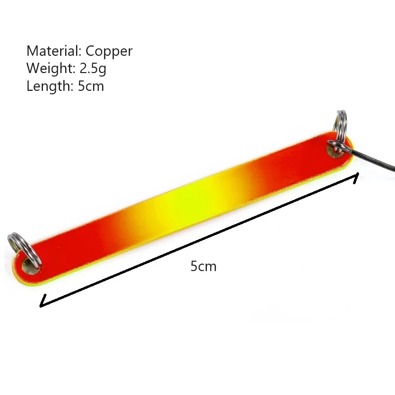 Señuelos de Metal Wobbler para pesca, cuchara de pesca de 2 piezas, 2,5g, cebos de arrastre de Jigging de fundición larga con un solo gancho para trucha Crappie Perch - imagen 2