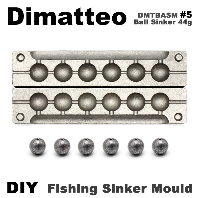 Molde de plomo para bolas de pesca Dimatteo DMTBASM – 6 cavidades 44g - imagen 2