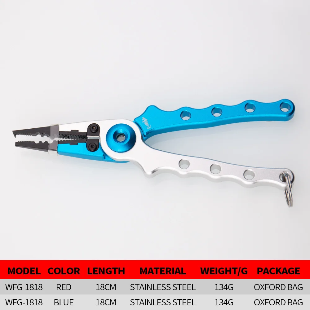 Alicates de pesca de aluminio, cortadores de trenzas, alicates de anillo dividido, agua salada, removedor de anzuelos de agua dulce, soporte para peces con funda Lan - imagen 3