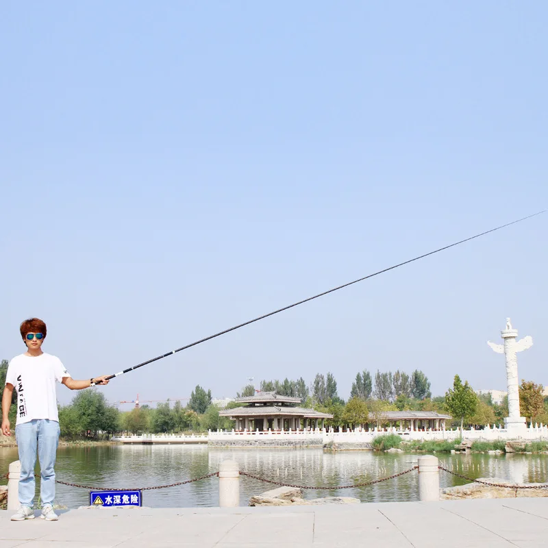 Goture-caña de pescar telescópica de fibra de carbono, 2,7 m-6,3 m, 1:9, ultraligera, para carpa, agua dulce - imagen 5