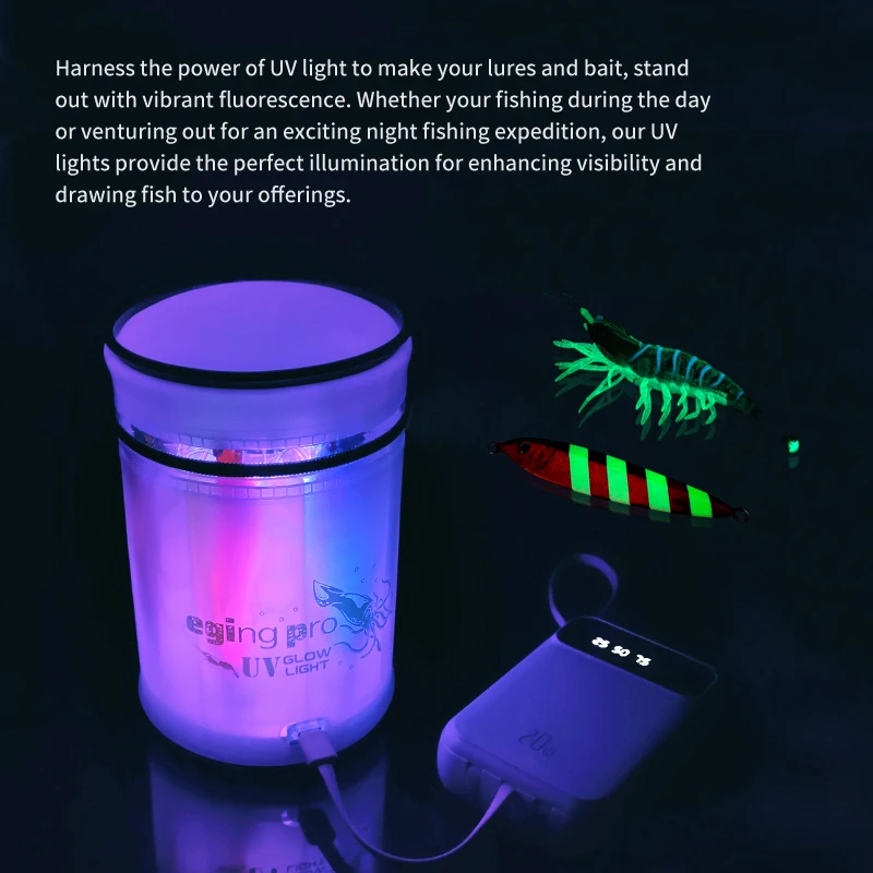 Bolsa de pesca con señuelo, luz brillante UV, herramienta de luz de relleno, plantilla de calamar, caja de aparejos Egi, cebo duro, plantilla de Metal, estuche de almacenamiento, artículos de pesca para barcos de mar - imagen 3