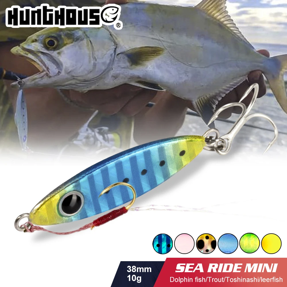 Hunthouse SeaRide-señuelo de pesca Micro Jigging, plantilla de Metal, cebo duro, cuchara, 3,4g/6,6g/10g, hundimiento lento para trucha, pez Leerfish - imagen 2