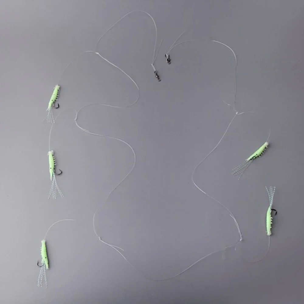 DNDYUJU, 2 bolsas, aparejos blandos, señuelo de pesca que brilla en la oscuridad, cebo luminoso para camarones, plantillas, señuelo suave de gusano, cebo falso, juego de señuelos - imagen 2