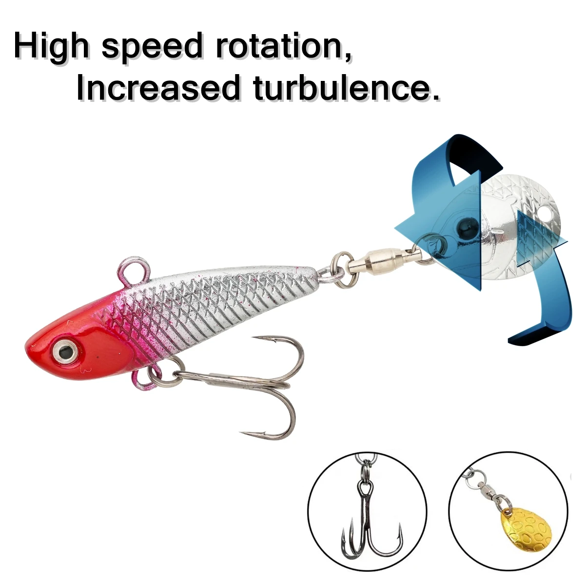 Cuchara VIB hundible con rotor para lucio y lubina - imagen 2