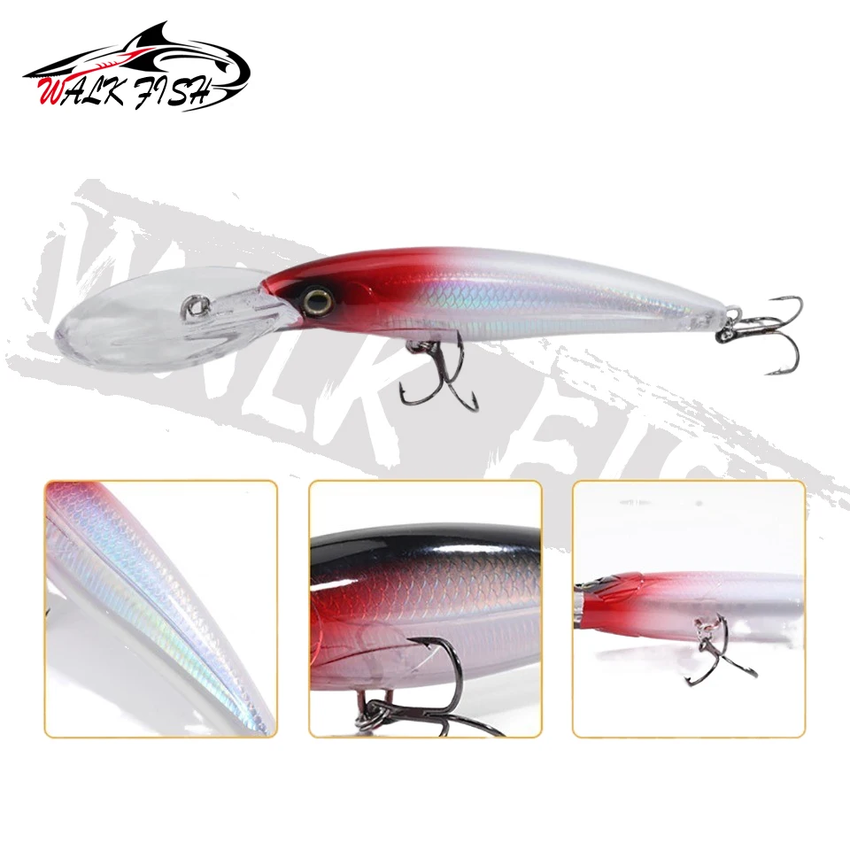 WALK FISH-señuelo duro para Pesca de pececillos, cebo de Pesca para curricán, para buceo profundo, lubina y trucha, 1 piezas, 48g, 70g - imagen 2