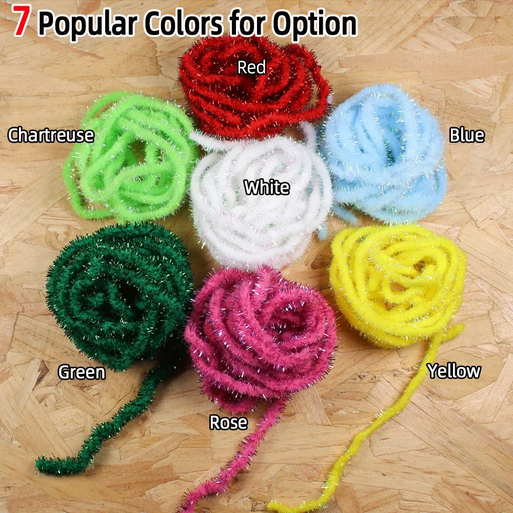 Wifreo, 2 paquetes de fregona para atar moscas, chenilla, fibra de Mylar nacarada para atar fregona, mosca, mosca de piedra emergente, Caddis, ninfas, Glo, insecto, mosca de huevo - imagen 4