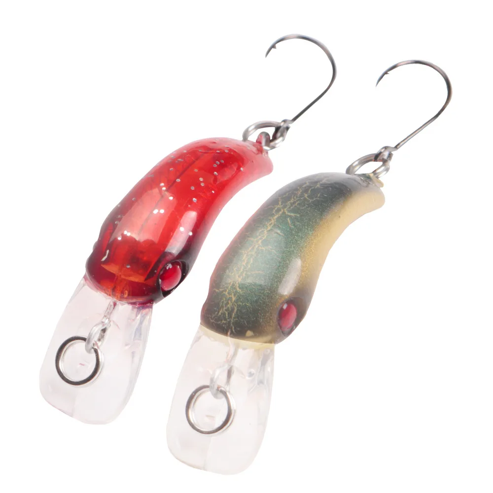 Mavllos-cebo de pesca duro Minnow, 3,7 cm, 1,5g, arco de un solo gancho, anzuelo flotante profesional, Wobbler Jig, señuelo de pesca de lubina a rayas - imagen 5